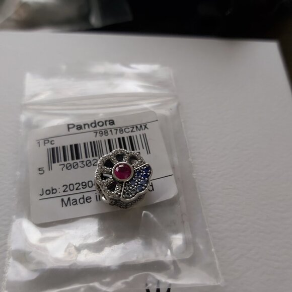 Authentic PANDORA *CHINA EXCLUSIVE* Blue & Pink Fan Charm - Picture 2 of 16